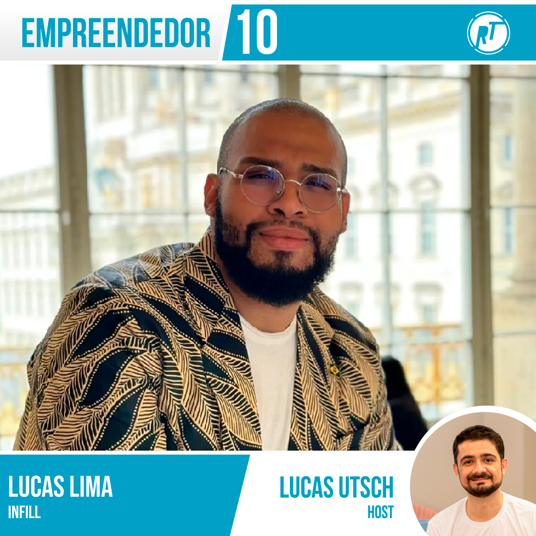 Lucas Lima, CEO da Infill e inovador premiado, sorrindo em entrevista para o Empreendedor 10